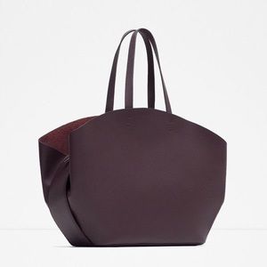 GORGEOUS Zara Basic Collection Burgundy Boho Purse - Unique Design
